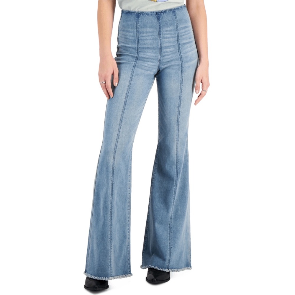 Tinseltown Light Blue High-Waist Flare Jeans